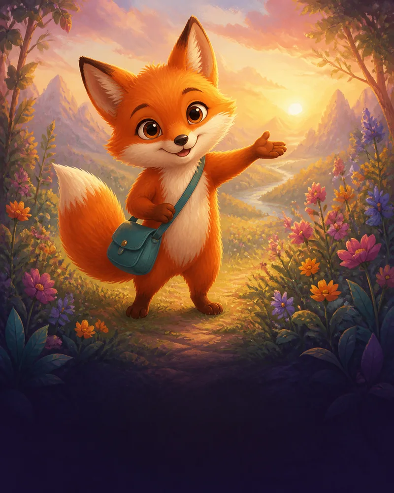 Luma the Fox, a curious red fox illustration